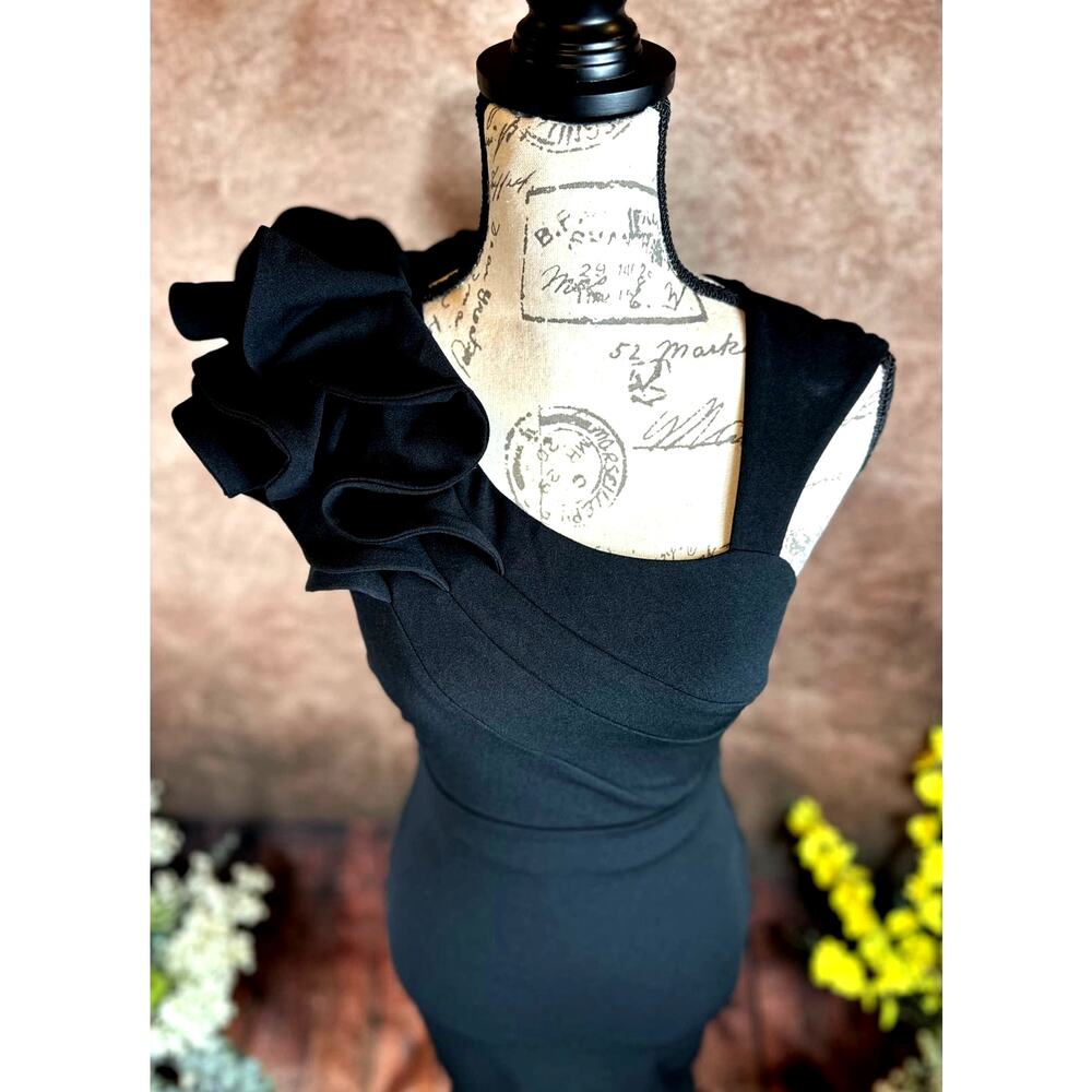 LuLu's Lucette Black Sleeveless Ruffled Mermaid Gown XS - Picture 9 of 15